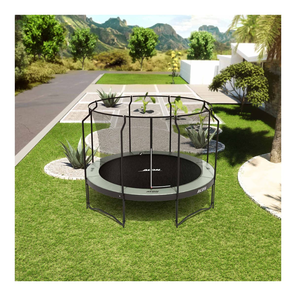 ACON Air 12ft Round Trampoline with Premium Net and Ladder