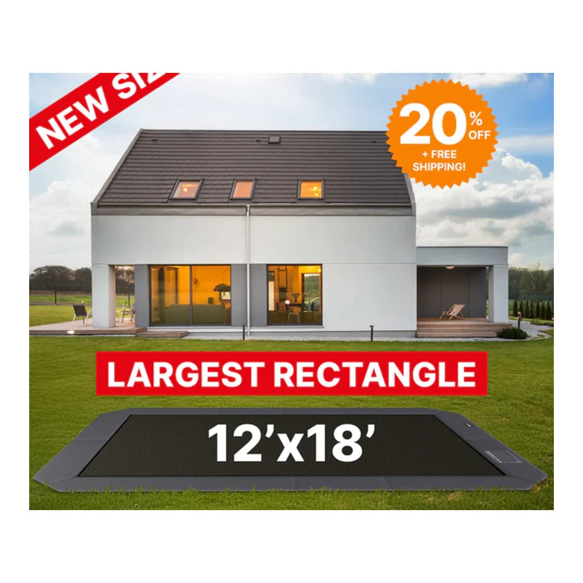 Avyna 12×18' Rectangle Pro-Line MAX Avyna In-Ground Trampoline